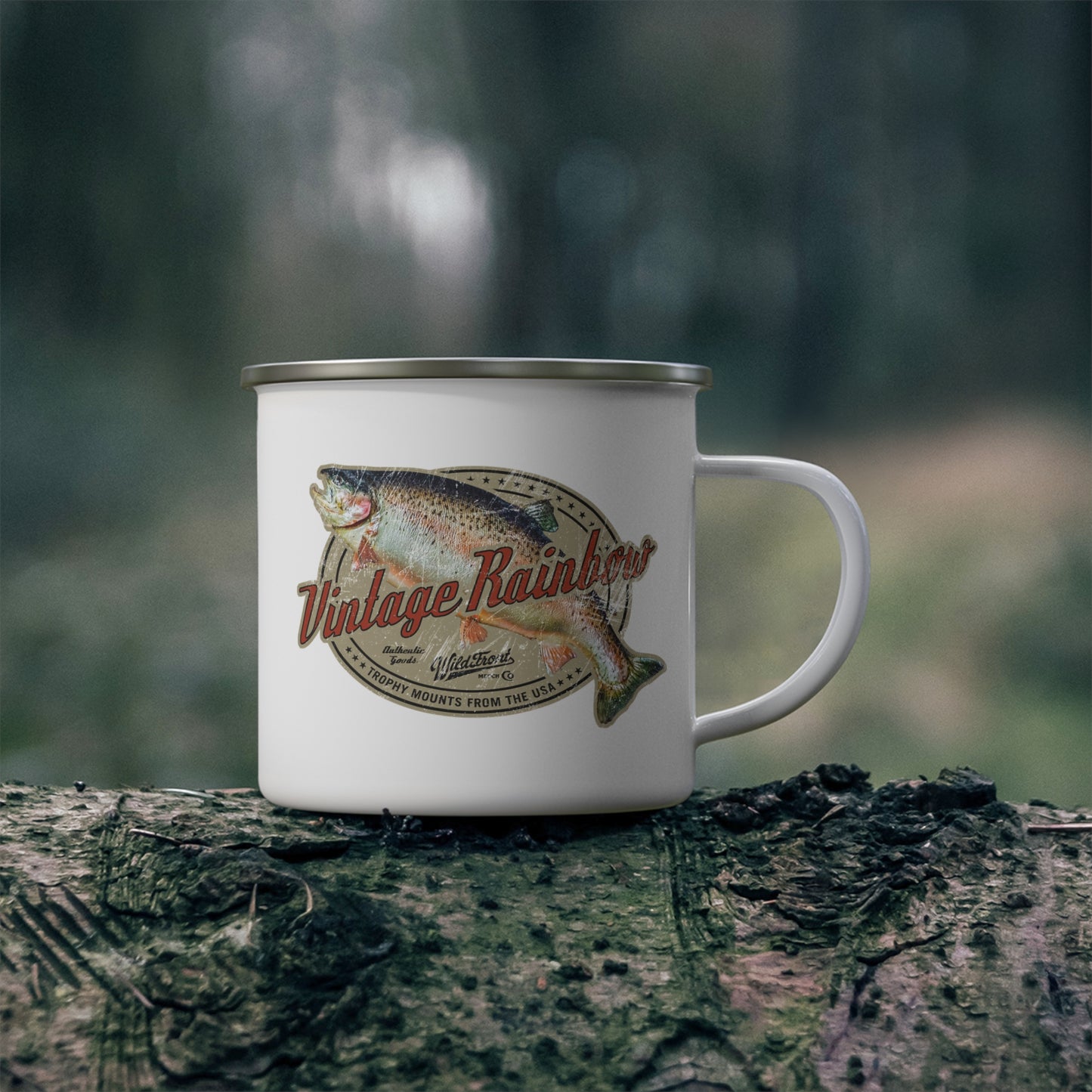 Vintage Rainbow Enamel Camping Mug