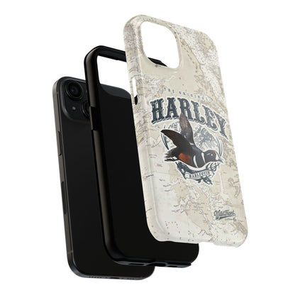 Harlequin Duck Vintage Map-Tough Phone Case