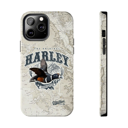 Harlequin Duck Vintage Map-Tough Phone Case