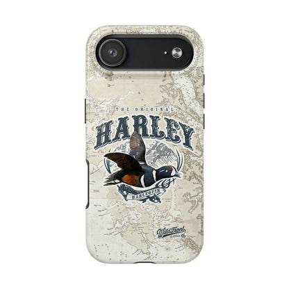 Harlequin Duck Vintage Map-Tough Phone Case