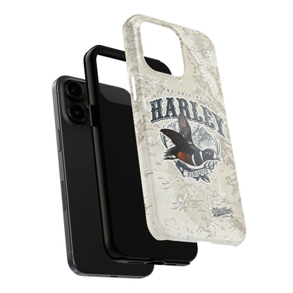 Harlequin Duck Vintage Map-Tough Phone Case
