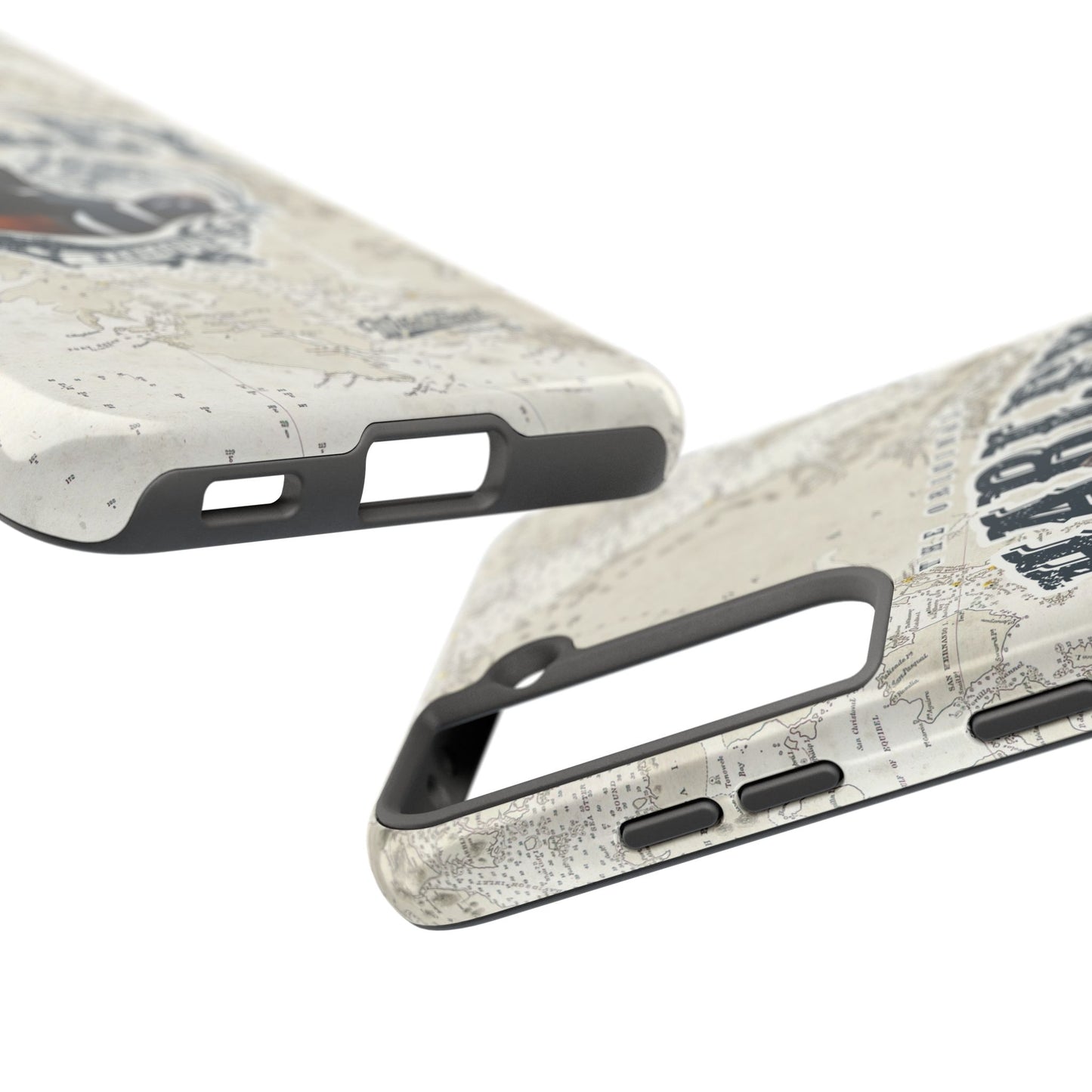 Harlequin Duck Vintage Map-Tough Phone Case