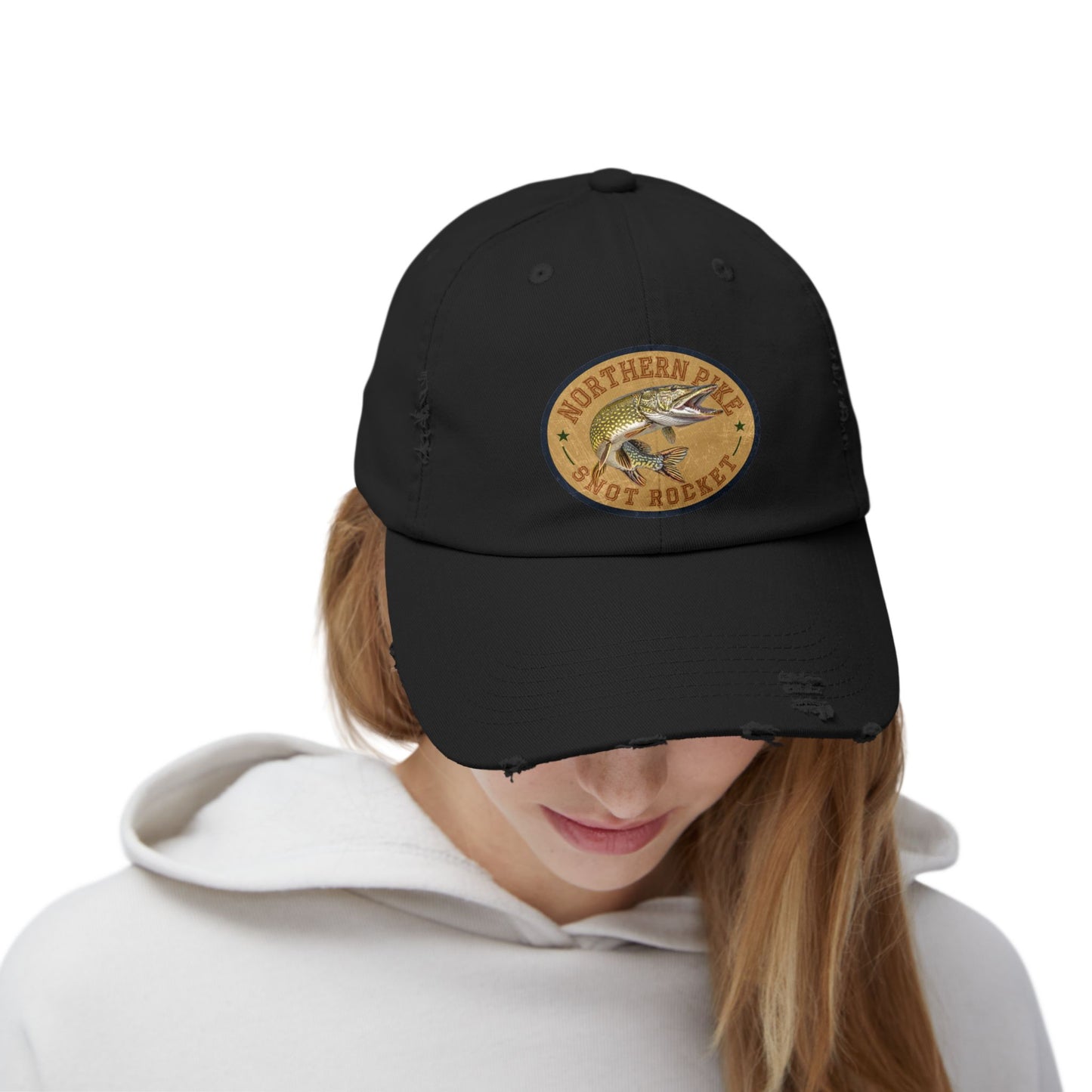 Northern Pike Snot Rocket Unisex Distressed Cap