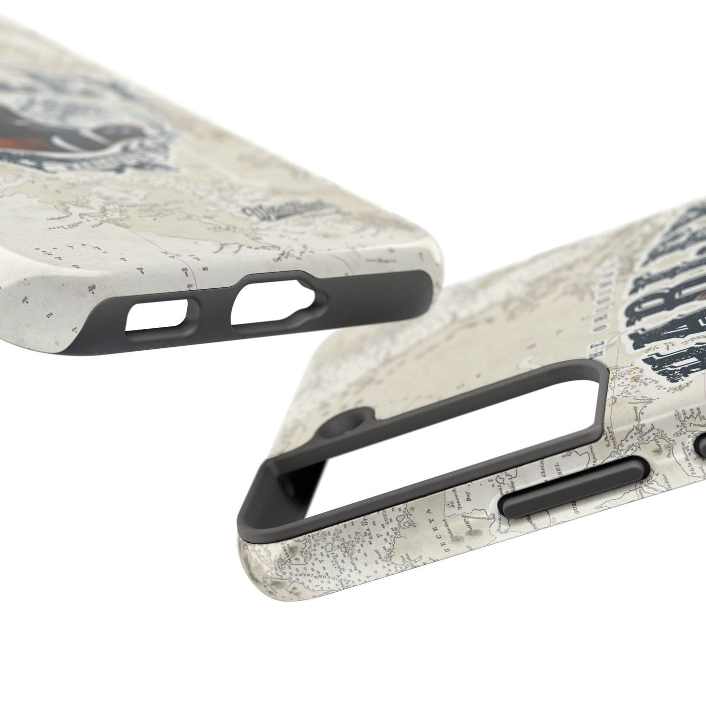 Harlequin Duck Vintage Map-Tough Phone Case