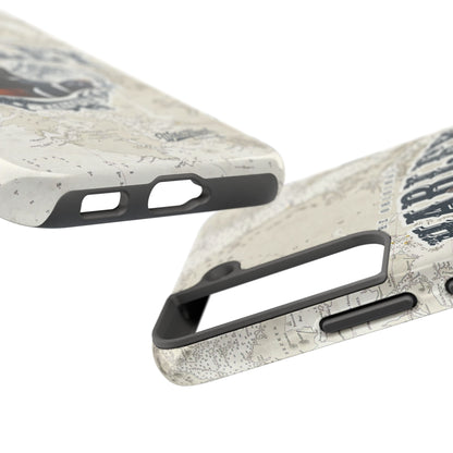 Harlequin Duck Vintage Map-Tough Phone Case