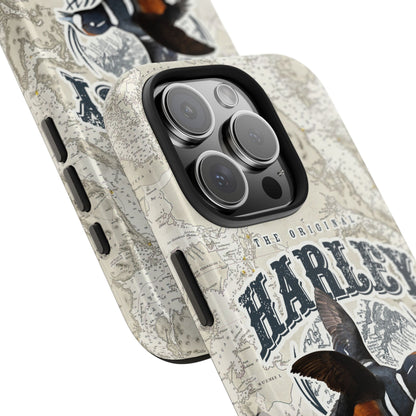 Harlequin Duck Vintage Map-Tough Phone Case