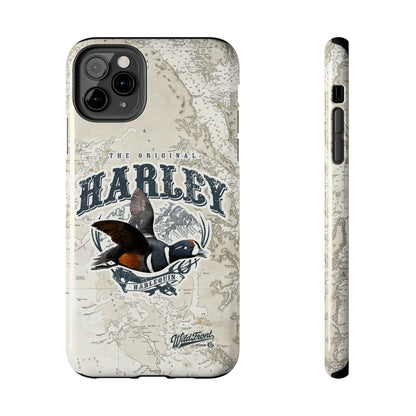 Harlequin Duck Vintage Map-Tough Phone Case