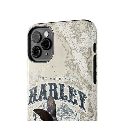 Harlequin Duck Vintage Map-Tough Phone Case