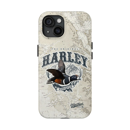 Harlequin Duck Vintage Map-Tough Phone Case