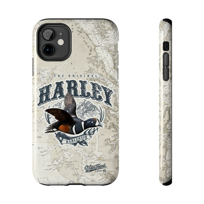 Harlequin Duck Vintage Map-Tough Phone Case