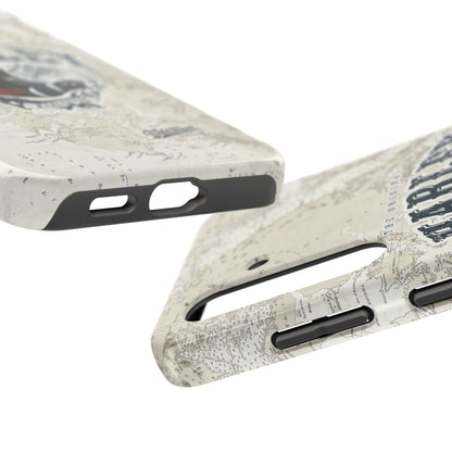 Harlequin Duck Vintage Map-Tough Phone Case