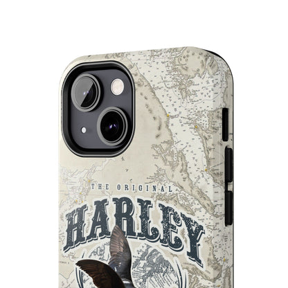 Harlequin Duck Vintage Map-Tough Phone Case