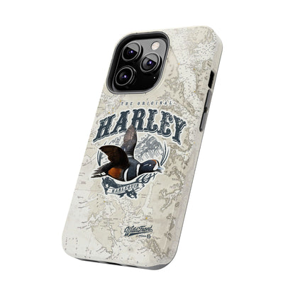 Harlequin Duck Vintage Map-Tough Phone Case