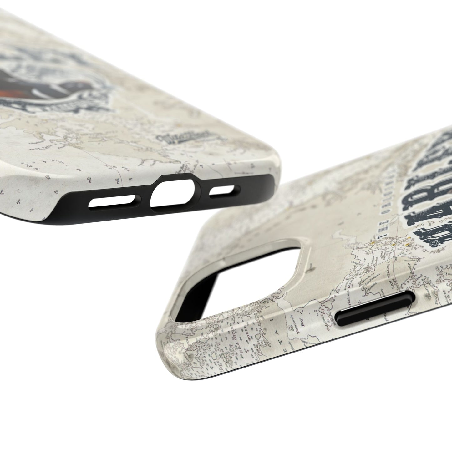 Harlequin Duck Vintage Map-Tough Phone Case