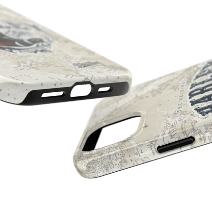 Harlequin Duck Vintage Map-Tough Phone Case