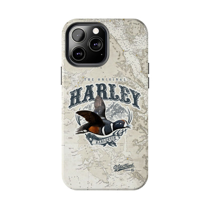 Harlequin Duck Vintage Map-Tough Phone Case