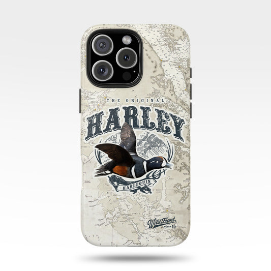 Harlequin Duck Vintage Map-Tough Phone Case