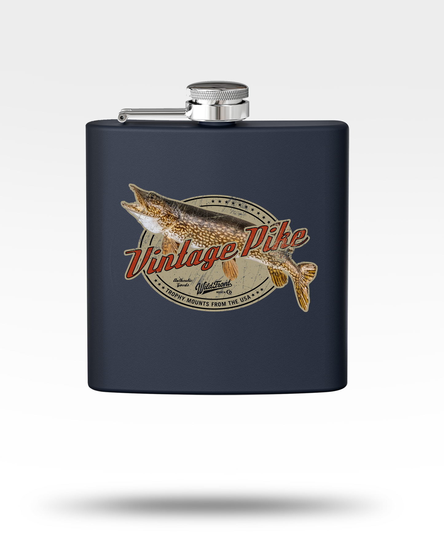 Vintage Pike Stainless Steel Flask, 6oz