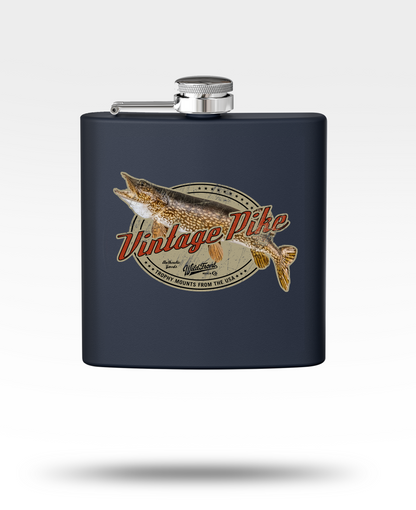 Vintage Pike Stainless Steel Flask, 6oz