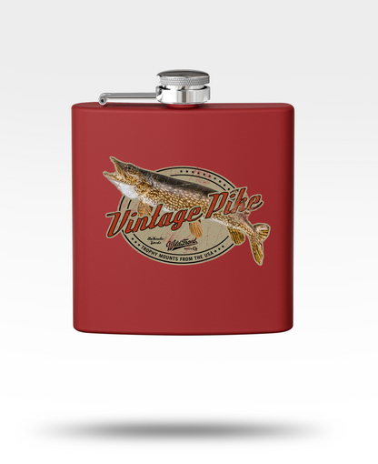 Vintage Pike Stainless Steel Flask, 6oz