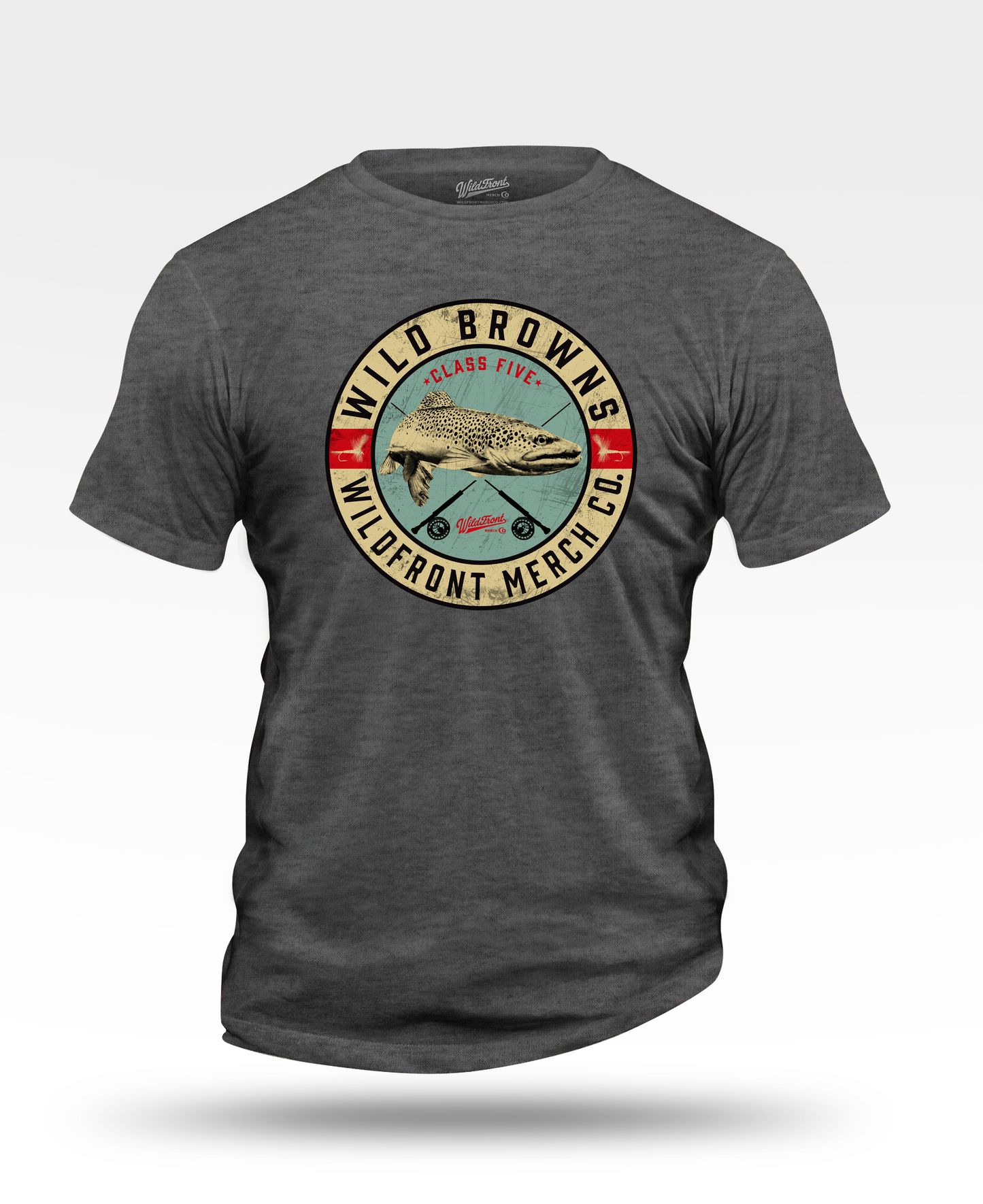 Wild Browns Fly Fishing T-Shirt — Vintage Trout Logo Tee for Anglers
