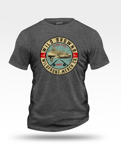 Wild Browns Fly Fishing T-Shirt — Vintage Trout Logo Tee for Anglers