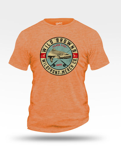 Wild Browns Fly Fishing T-Shirt — Vintage Trout Logo Tee for Anglers