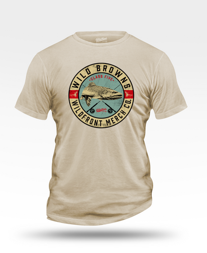 Wild Browns Fly Fishing T-Shirt — Vintage Trout Logo Tee for Anglers